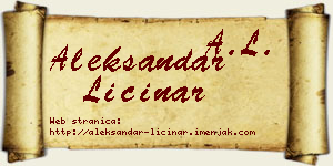 Aleksandar Ličinar vizit kartica